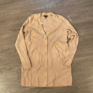 TALBOTS WOMENS Metallic Ribbed Cardigan PETITE